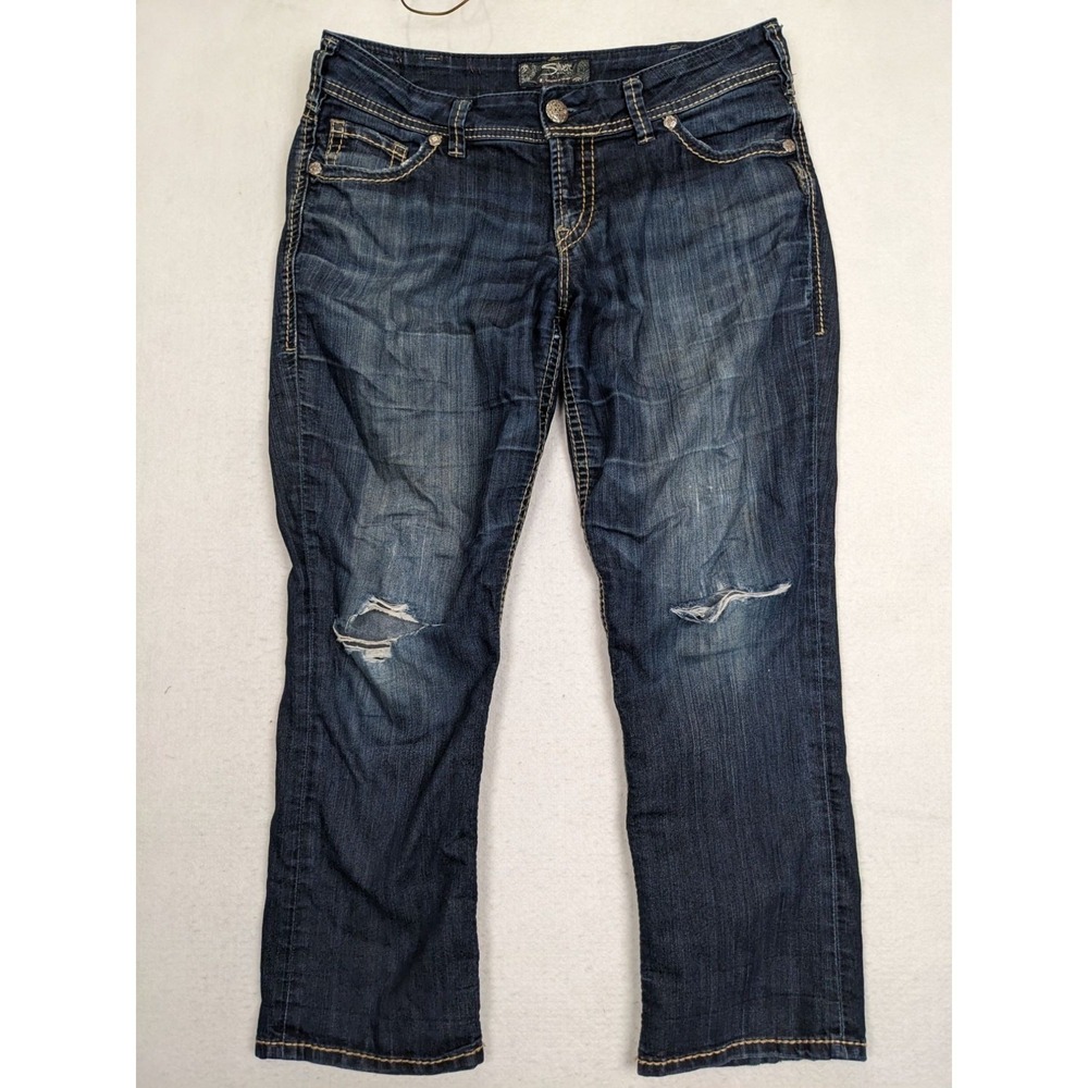 Silver‎ Jeans Co Womens Blue Denim Jeans Size 31 Distressed